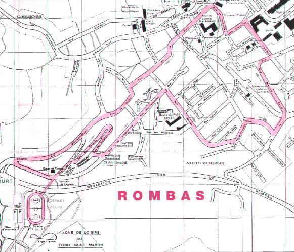 Plan  du parcours de la course en ville