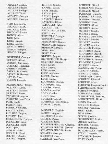 Liste 4 de 1920 &agrave; 1950 (MULLER &agrave; STEFF)