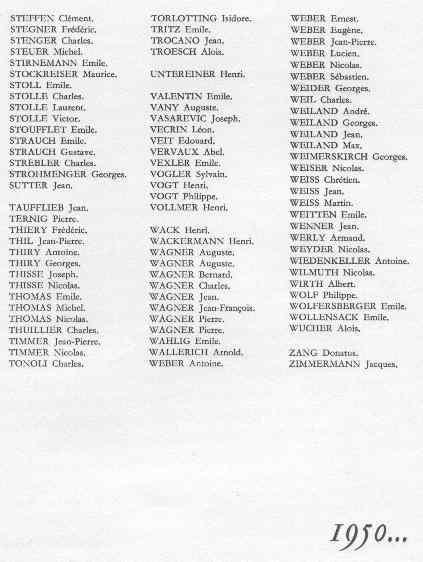 Liste 5 de 1920 &agrave; 1950 (STEFFEN &agrave; ZIMMERMANN)
